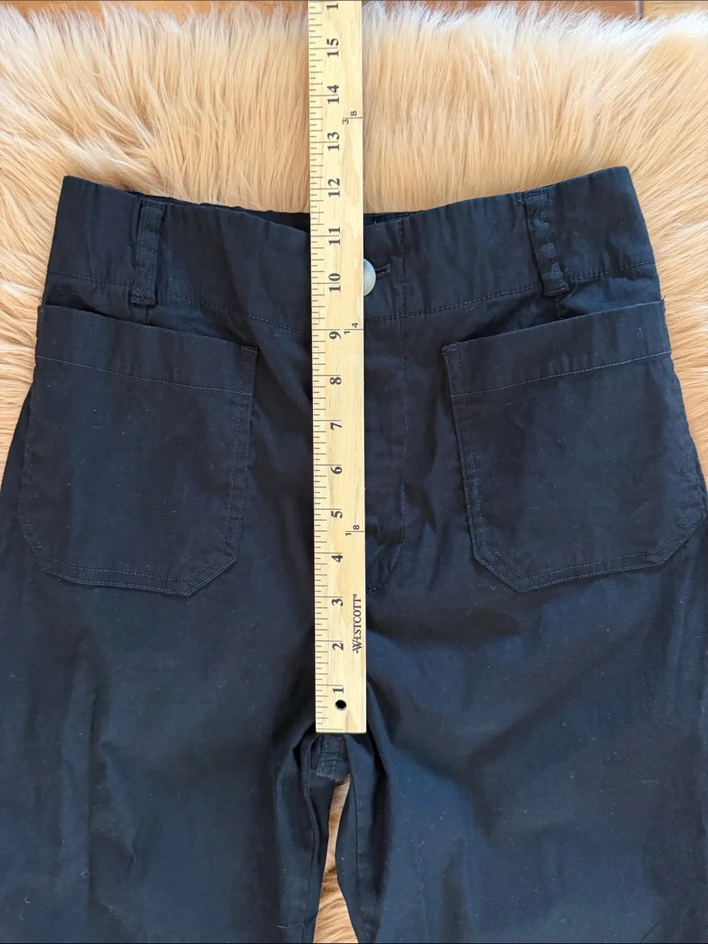 Maeve The Colette Cropped Wide-Leg Pants Women’s Black Stretch Linen Blend Sz 27 - Picture 5 of 12